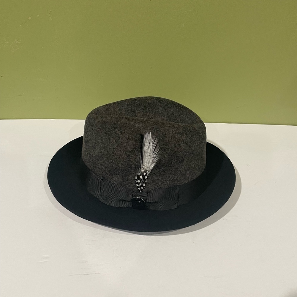 Bently collection hat brim fedora wool charcoal/black - Picture 2 of 4